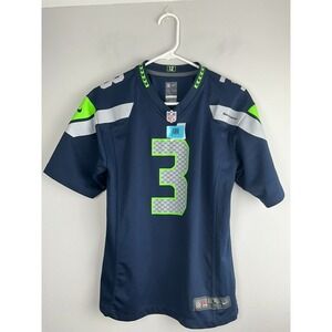 Seattle Seahawks Russell Wilson #3 Football Jersey Youth L Nike Blue On‎ Field